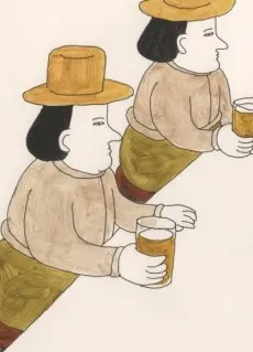 Small people with hats cover