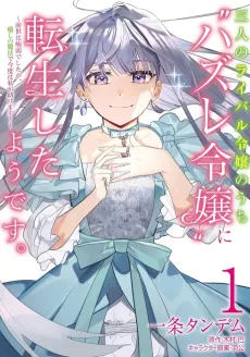 Sannin no Rival Reijou no Uchi "Hazure Reijou" ni Tensei Shita you desu. Zense wa Byoujaku deshita ga, Iyashi no Mahou de Kondo wa Watashi ga Tasukemasu cover